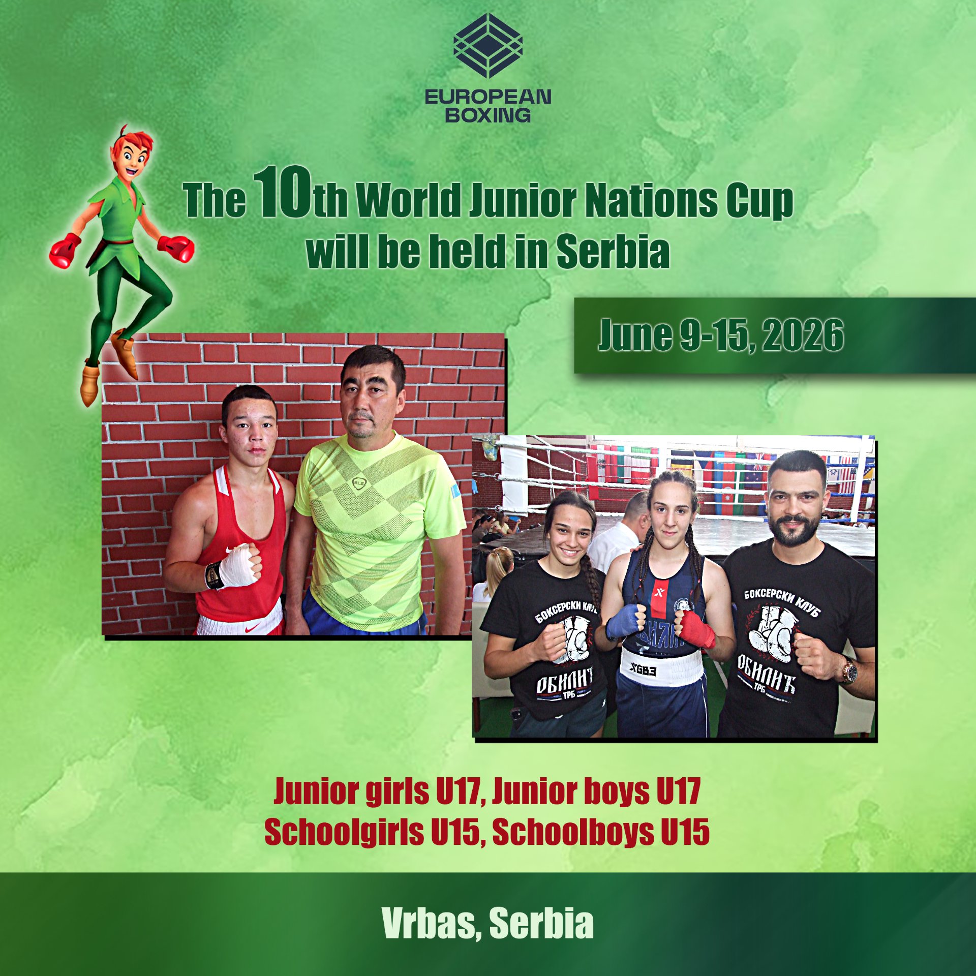 There are still five days to register to the 10th World Junior Nations Cup which will take place for the U15 and U17 boxers on June 9-15